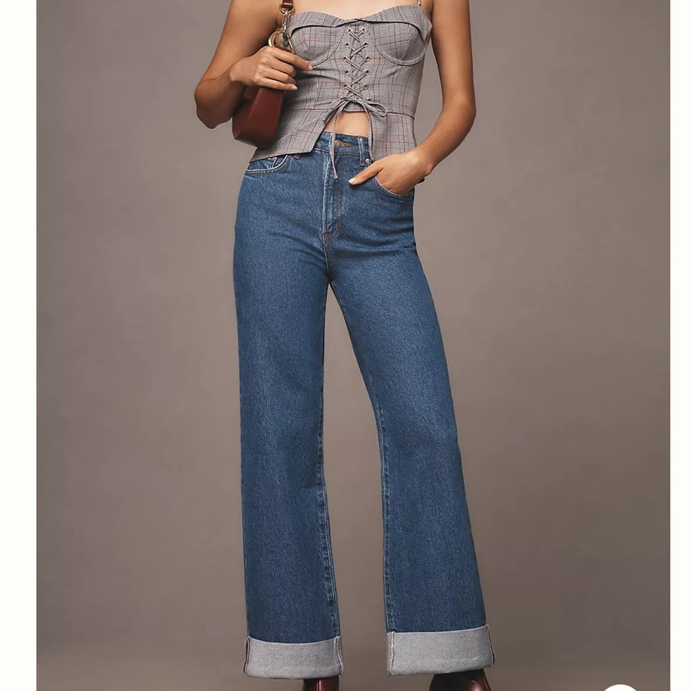 Anthropologie Blue Flare & Wide Leg Jeans